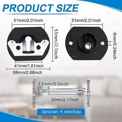 6 Sets Plastic Furniture Connector AJEW-BC0003-41-1