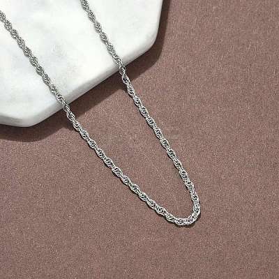 304 Stainless Steel Rope Chain Necklaces NJEW-Z084-02P-02-1