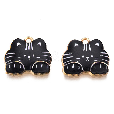Rack Plating Printed Alloy Pendants ENAM-N055-177K-1