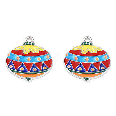 Rack Plating Alloy Enamel Pendants ENAM-N060-13P-1