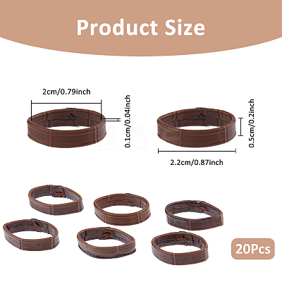 20Pcs Leather Watch Strap Bezel AJEW-FH0005-08B-1