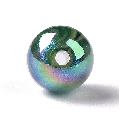 UV Plating Rainbow Iridescent Acrylic Beads OACR-C010-14C-1