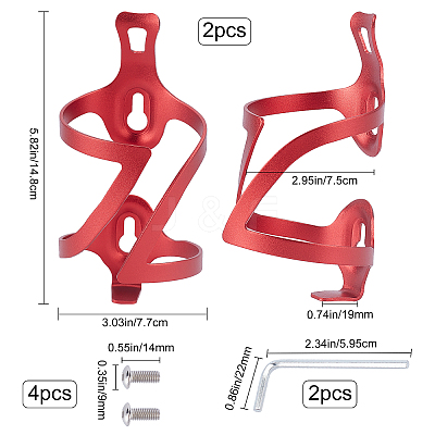 Aluminum Alloy Bicycle Drink Water Bottle Cup Holder Cage AJEW-WH0143-30C-1