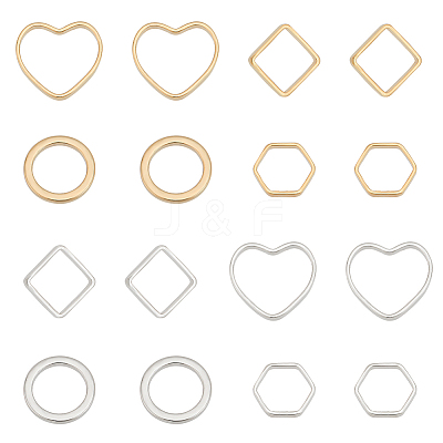 80Pcs 8 Style Brass Linking Rings KK-FH0005-70-1