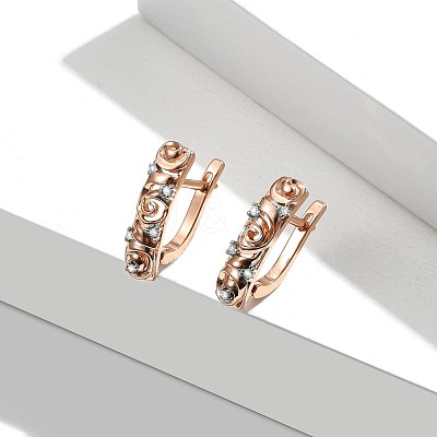 Brass Micro Pave Clear Cubic Zirconia Huggie Hoop Earrings EJEW-BB70467-1
