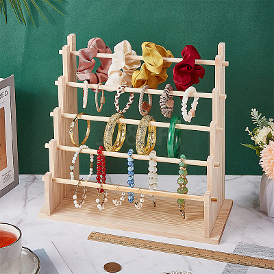 5-Tier Wood Scrunchie Riser Holders ODIS-WH0030-1