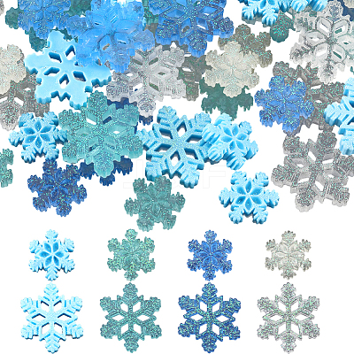 80Pcs 8 Styles Christmas Translucent Resin Cabochons RESI-SC0003-40-1
