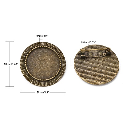 Vintage Alloy Brooch Cabochon Bezel Settings PALLOY-O038-20AB-NF-1