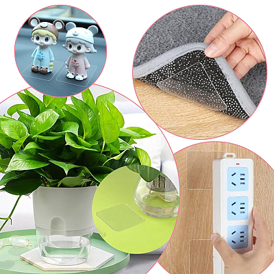 40Pcs Square Transparent Silicone Double-sided Tape DIY-SC0031-07-1