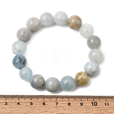 12MM Natural Aquamarine Round Beaded Stretch Bracelets for Women GG-CBA6C75-A01-12mm-1