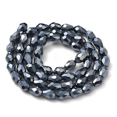 Electroplate Glass Beads Strands EGLA-D017-7x5mm-2-1