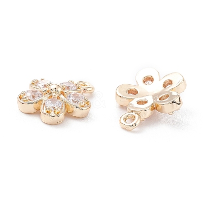 Rack Plating Brass Cubic Zirconia Charms X-ZIRC-C026-12LG-1