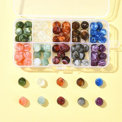 10 Colors 80Pcs Two-tone Opaque Acrylic Beads FIND-FS0002-68-1