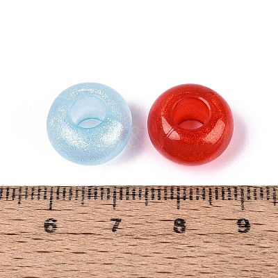 Transparent Acrylic European Beads OACR-Q200-18-1