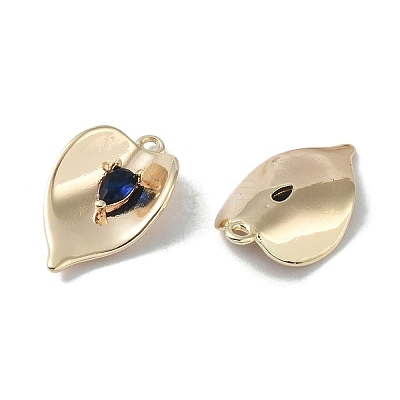 Brass Cubic Zirconia Pendants KK-H482-12G-02-1