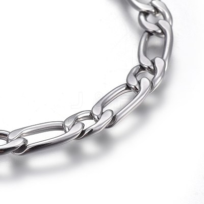 Tarnish Resistant 304 Stainless Steel Figaro Chain Bracelets BJEW-L637-04A-P-1