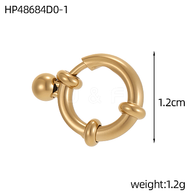 304 Stainless Steel Round Spring Ring Clasp STAS-OY012-49G-1