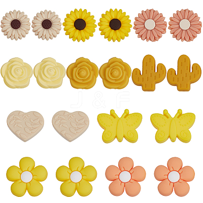 20Pcs 10 Styles Silicone Focal Beads SIL-SP0001-18A-1