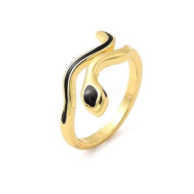 Brass Enamel Cuff Rings for Women RJEW-F188-04G-01-1