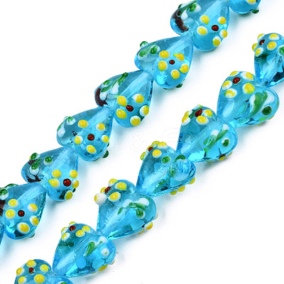 Handmade Bumpy Lampwork Beads Strands LAMP-N029-011C-1
