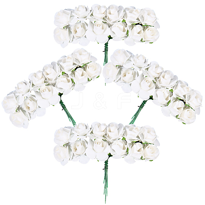 144Pcs Paper Artificial Rose Flower DIY-SP0005-95A-1