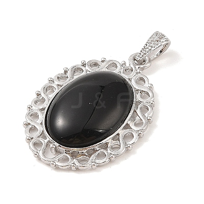 Natural Obsidian Pendants G-A226-03P-02-1