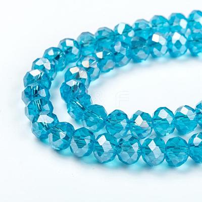 Electroplate Glass Beads Strands EGLA-X0007-01B-8mm-1