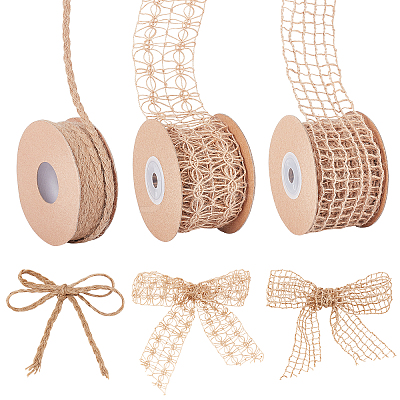 3 Rolls 3 Style Burlap Ribbons OCOR-AR0001-15-1