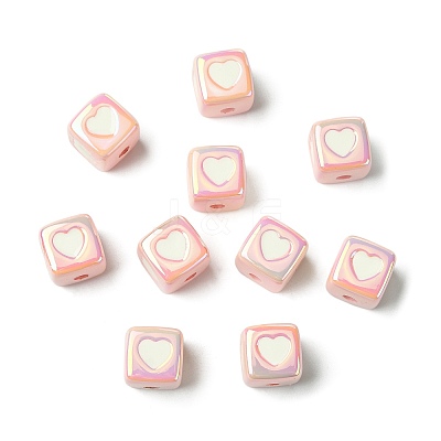 10Pcs Opaque Acrylic Enamel Beads ACRC-FS0001-02F-1