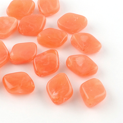 Rhombus Imitation Gemstone Acrylic Beads X-OACR-R041-M-1