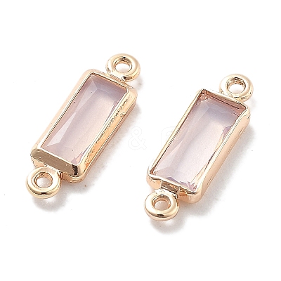 Brass Pave Glass Connector Charms KK-M102-50G-02-1