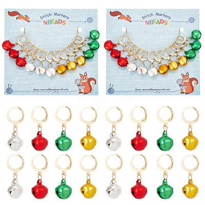 Aluminum Bell Charm Locking Stitch Markers HJEW-PH01776-1