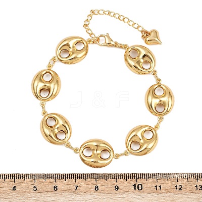 304 Stainless Steel Coffee Bean Link Chain Bracelets X-BJEW-D359-14B-G-1