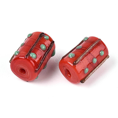 Handmade Gold Foil Glass Bumpy Beads LAMP-ZX003-12-03-1