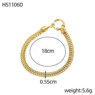 304 Stainless Steel Wheat Chain Bracelets STAS-OY012-92G-1