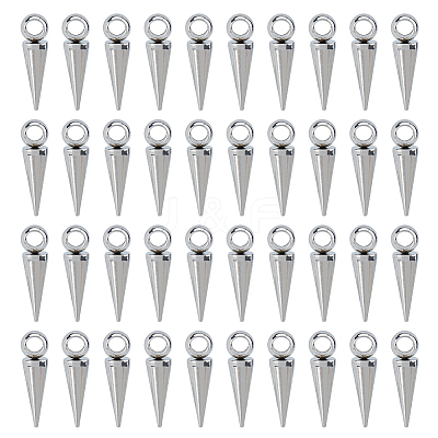 40Pcs 201 Stainless Steel Pendants STAS-DC0016-82-1