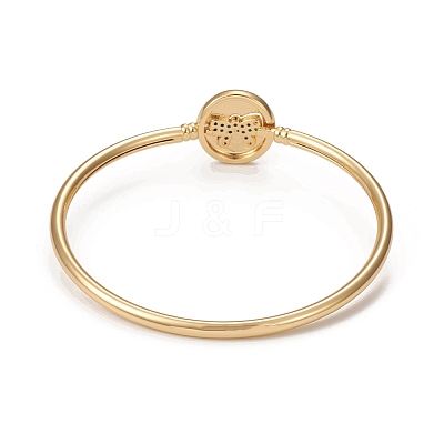 Rack Plating Brass Micro Pave Cubic Zirconia Bangles BJEW-E071-20G-01-1