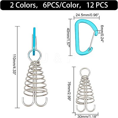 12Pcs 2 Colors Aluminium Alloy Tent Rope Tensioners FIND-FH0001-99-1