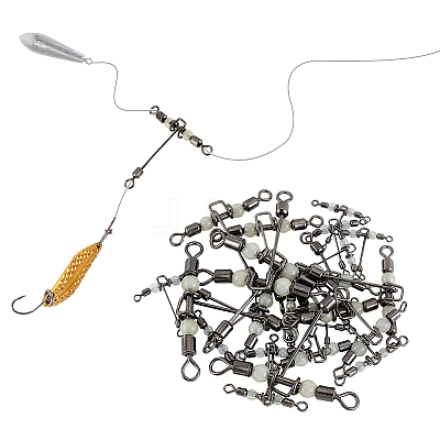 30Pcs 6 Style 201 Stainless Steel 3 Way Swivels Fishing Cross Line FIND-FH0004-45-1