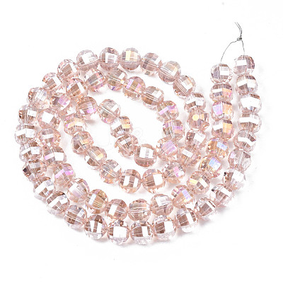 Electroplate Transparent Glass Beads Strands EGLA-N002-30-C03-1