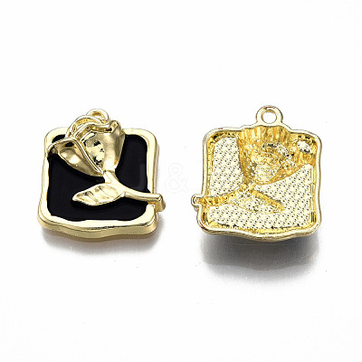 Rack Plating Alloy Enamel Pendants ENAM-N060-17-LG-1