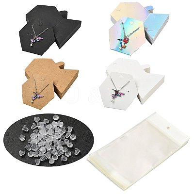 40Pcs Paper Jewelry Display Cards CDIS-FS0001-32C-1