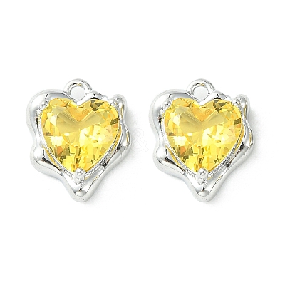 Brass Micro Pave Cubic Zirconia Charms KK-L208-06P-04-1