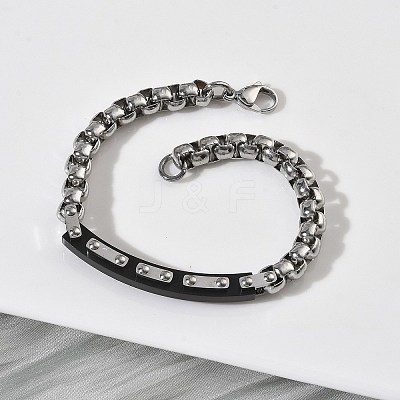201/304 Stainless Steel Box Chain Bracelets for Unisex BJEW-F522-03EB-1