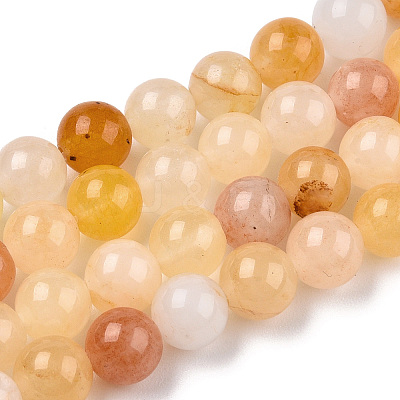 Natural Yellow Aventurine Beads Strands G-Q948-80A-6mm-1