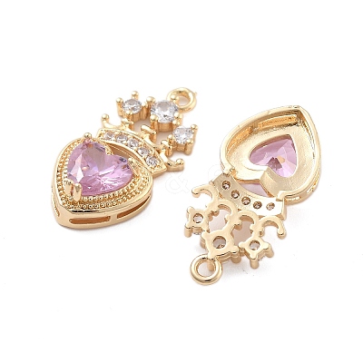 Brass Micro Pave Cubic Zirconia Pendants KK-B125-26G-1