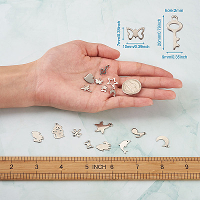 304 Stainless Steel Pendants STAS-TA0002-12P-1