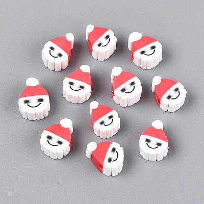 Christmas Theme Handmade Polymer Clay Beads X-CLAY-S091-75-1