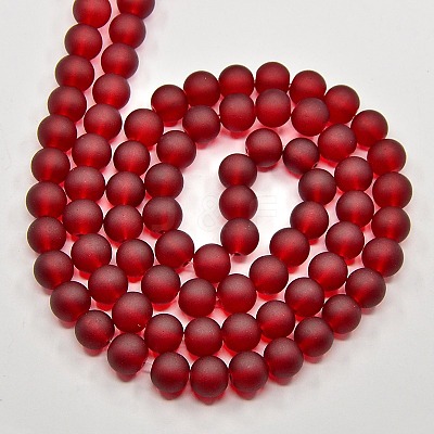 Baking Paint Transparent Glass Bead Strands GLAA-S031-6mm-14-1
