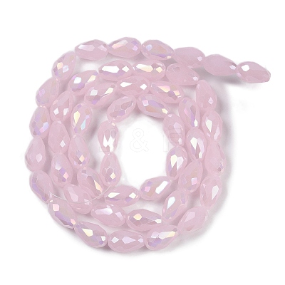 Opaque Solid Color Electroplate Glass Beads Strands EGLA-N013-J4mm-B01-1